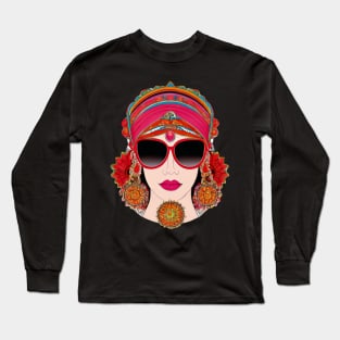 Cool vintage woman with sunglasses | Long Sleeve T-Shirt